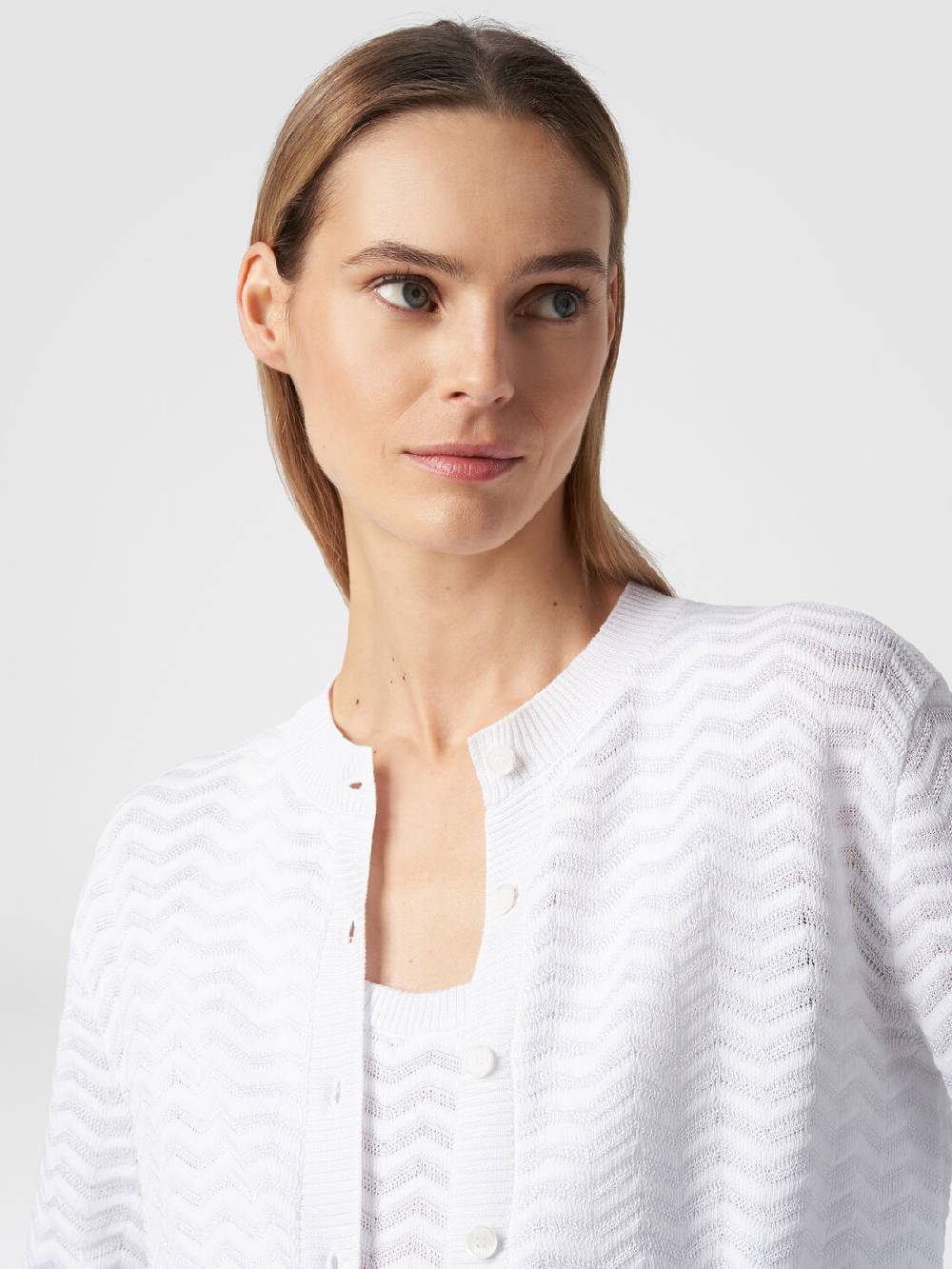 M Missoni Cardigan in maglia di viscosa e cotone chevron Fino al 50% di sconto
