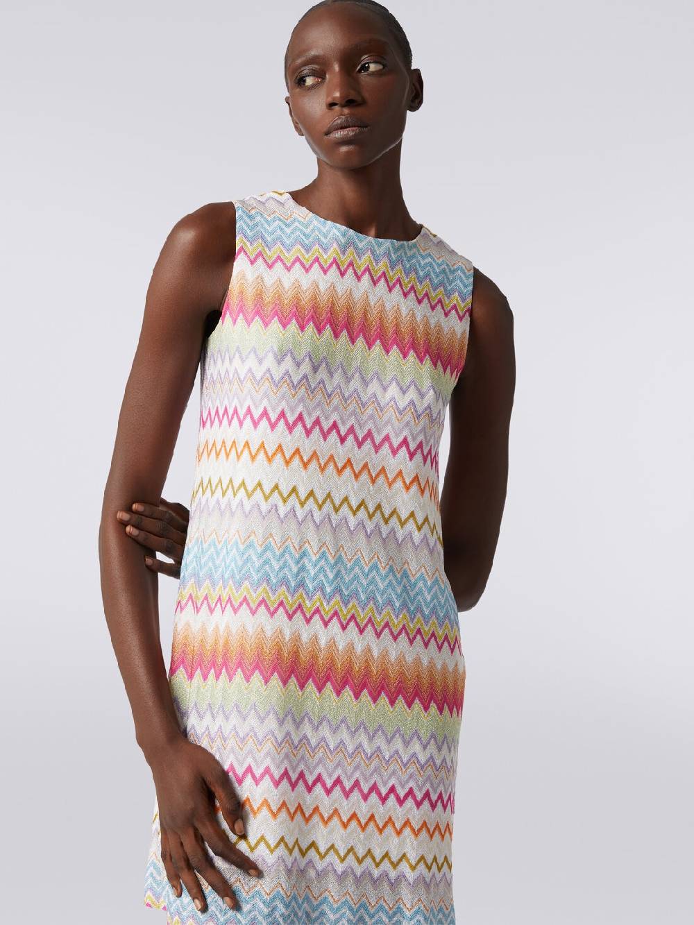M Missoni Abito a sacchetto in viscosa zig zag con lurex Fino al 60% di sconto