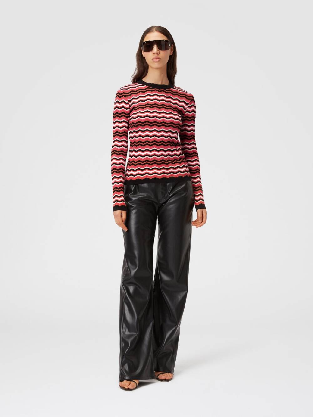 M Missoni Pullover girocollo in cotone e viscosa zig zag