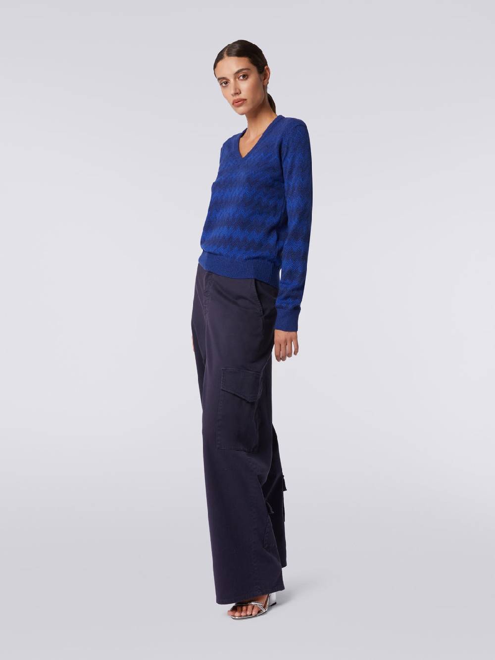 M Missoni Pullover con scollo a V in cachemire con zig zag Only for today