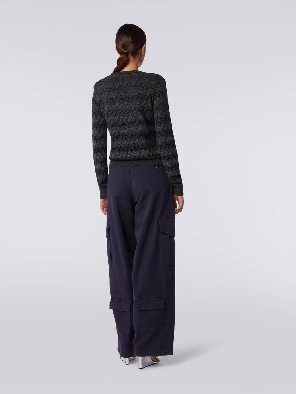 M Missoni Pullover con scollo a V in cachemire con zig zag Offerta speciale della fabbrica