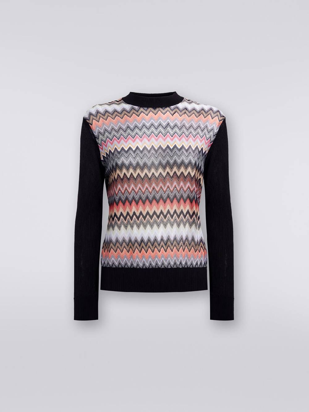 M Missoni Pullover girocollo in viscosa zig zag Sostegno trimestrale