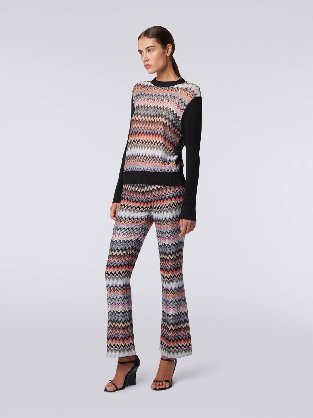 M Missoni Pullover girocollo in viscosa zig zag Sostegno trimestrale