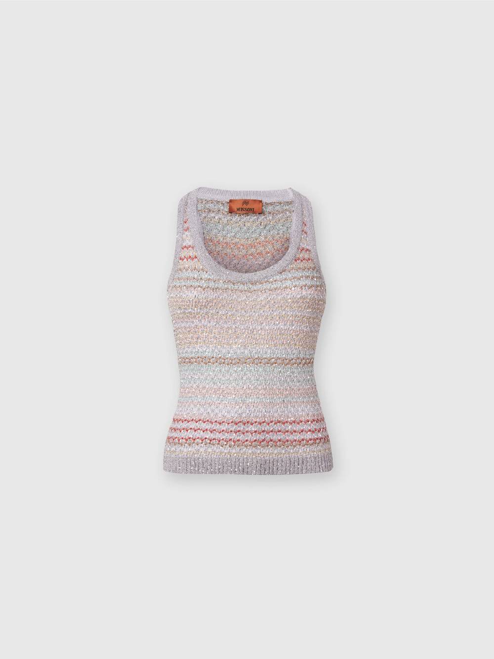 M Missoni Canottiera in maglia a rete con applicazione di paillettes Solo un giorno rimasto
