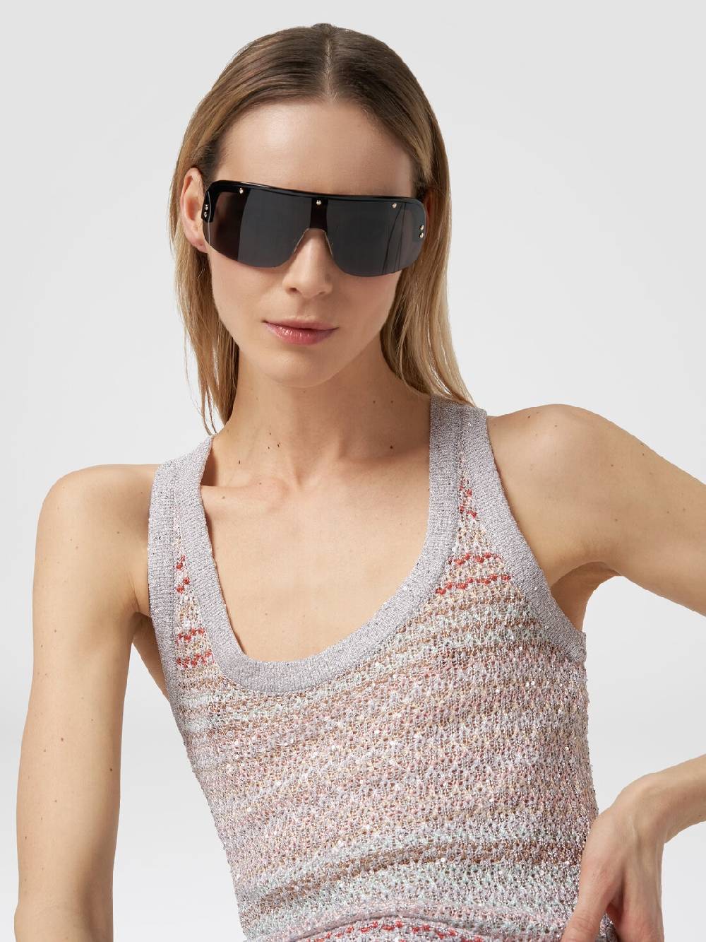 M Missoni Canottiera in maglia a rete con applicazione di paillettes Solo un giorno rimasto