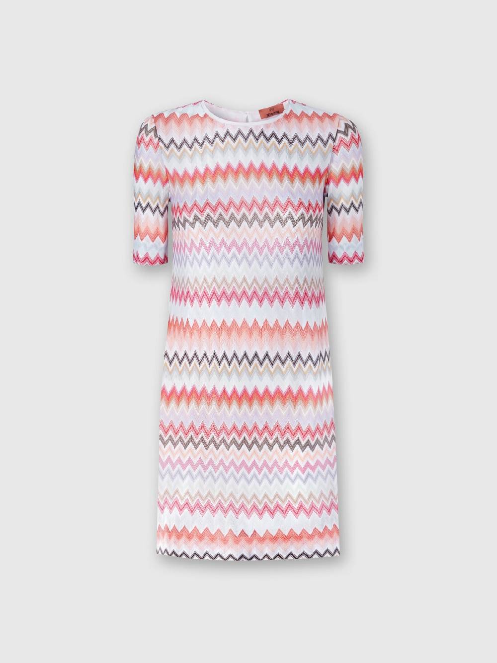 M Missoni Abito a maniche corte in cotone e viscosa zig zag Super sconto