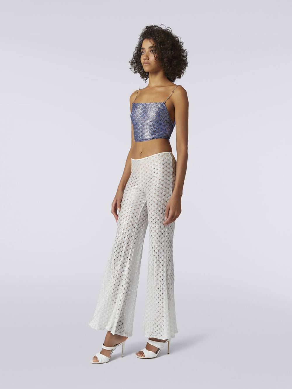M Missoni Crop top effetto pizzo con spalline in catena e pietre Limitato a 3 giorni