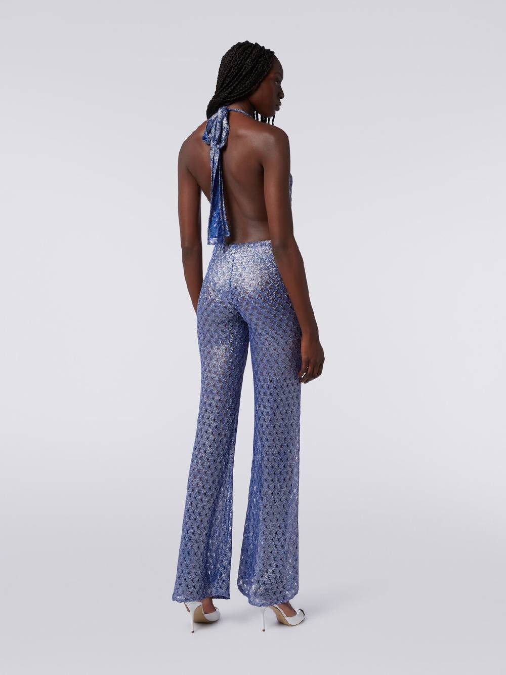 M Missoni Tuta pantalone effetto pizzo con scollatura a V Esporta salva