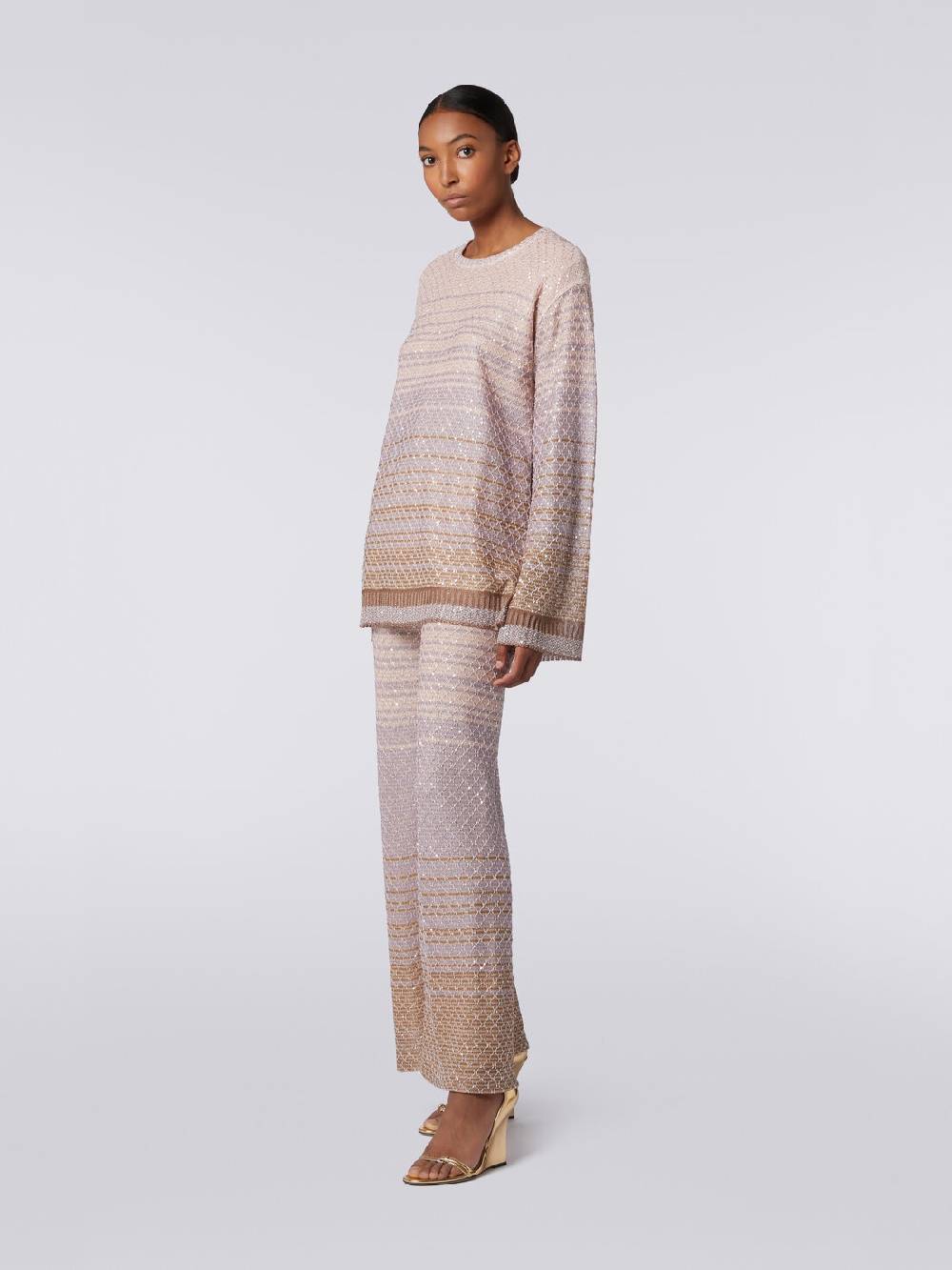 M Missoni Pullover girocollo in misto viscosa dégradé con paillettes 2025