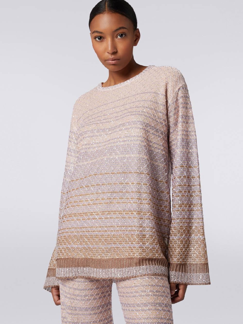 M Missoni Pullover girocollo in misto viscosa dégradé con paillettes 2025