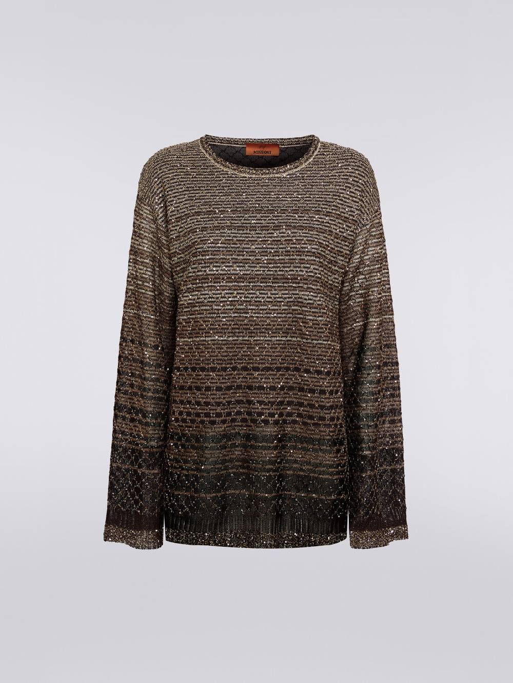 M Missoni Pullover girocollo in misto viscosa dégradé con paillettes Italy