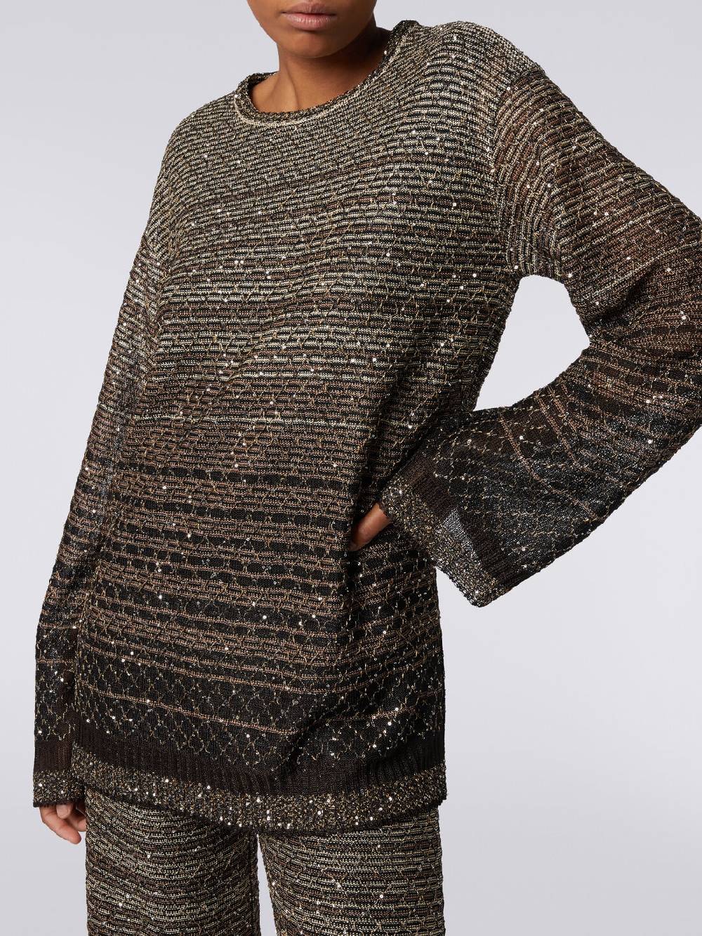M Missoni Pullover girocollo in misto viscosa dégradé con paillettes Italy