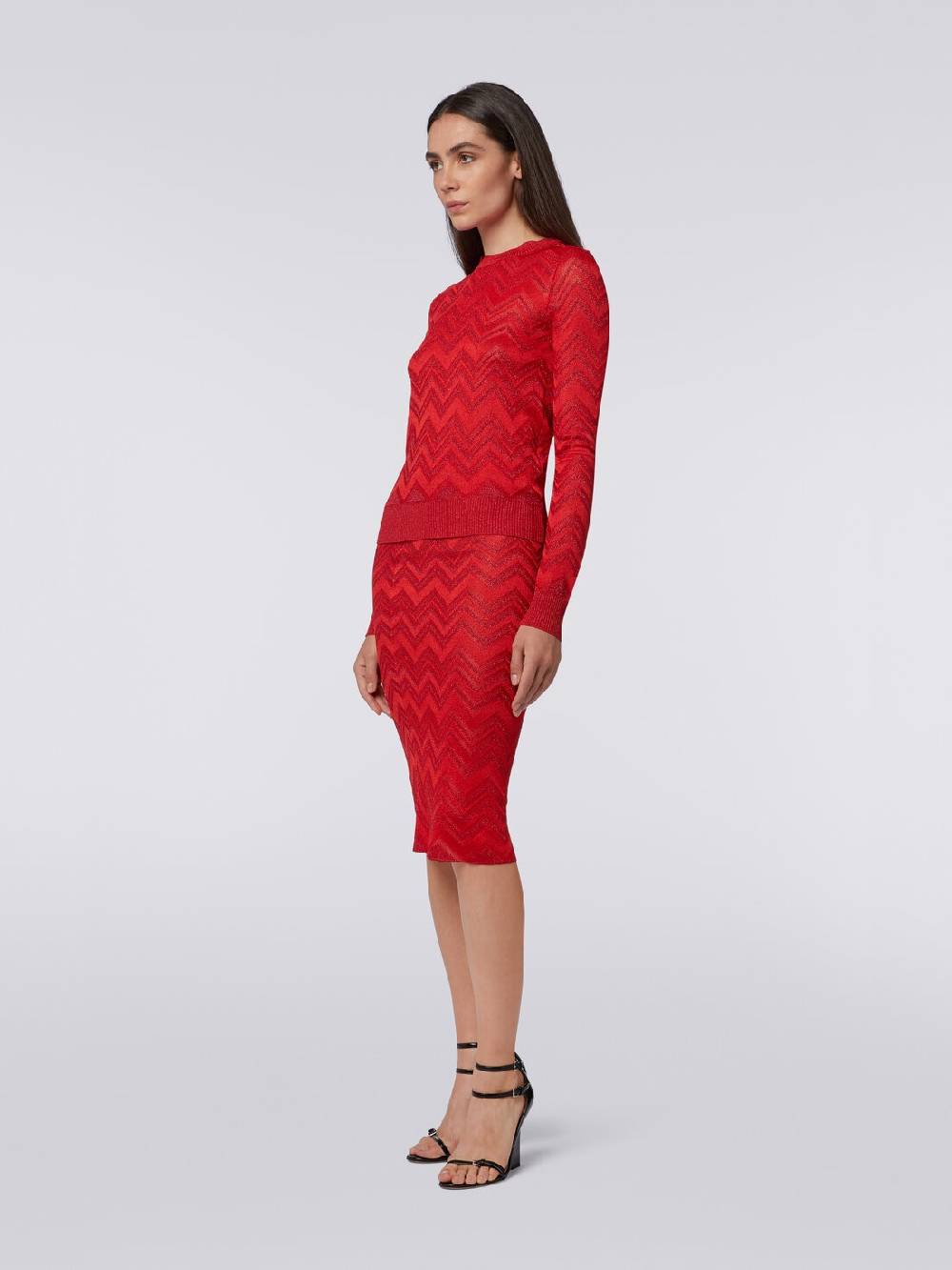 M Missoni Maglia girocollo in misto viscosa zig zag con lurex Italia