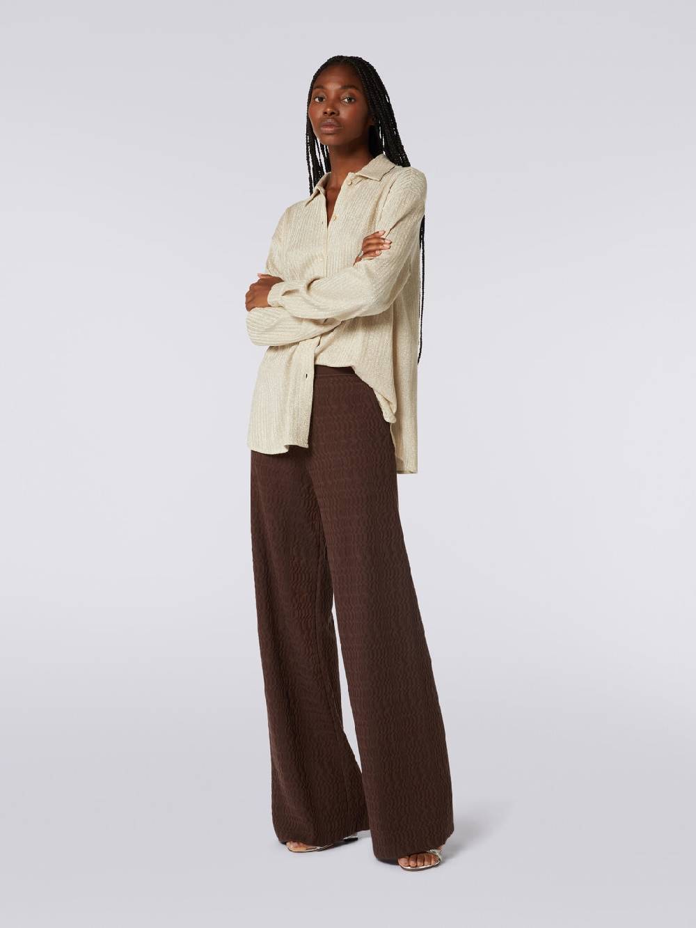 M Missoni Pantaloni a palazzo in cotone Nuovo