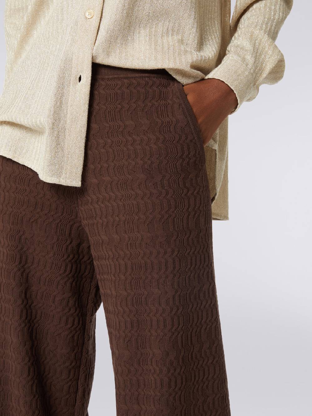 M Missoni Pantaloni a palazzo in cotone Nuovo
