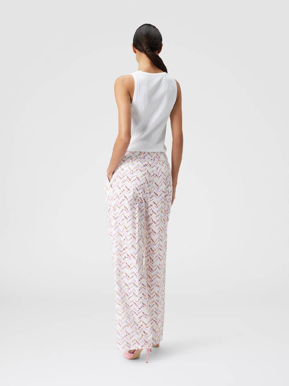 M Missoni Pantaloni in popeline di cotone con pizzo sangallo Qualità