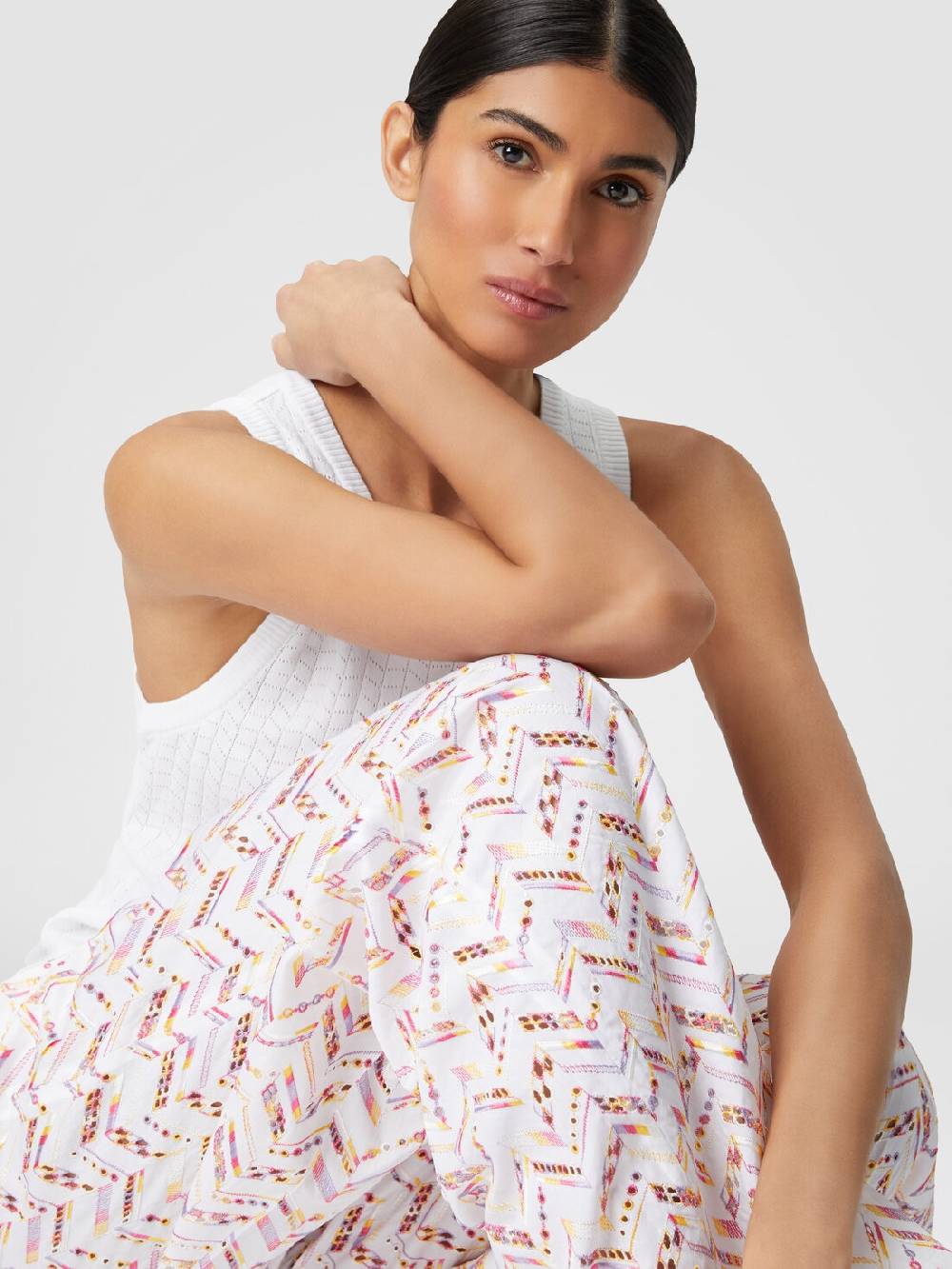M Missoni Pantaloni in popeline di cotone con pizzo sangallo Qualità
