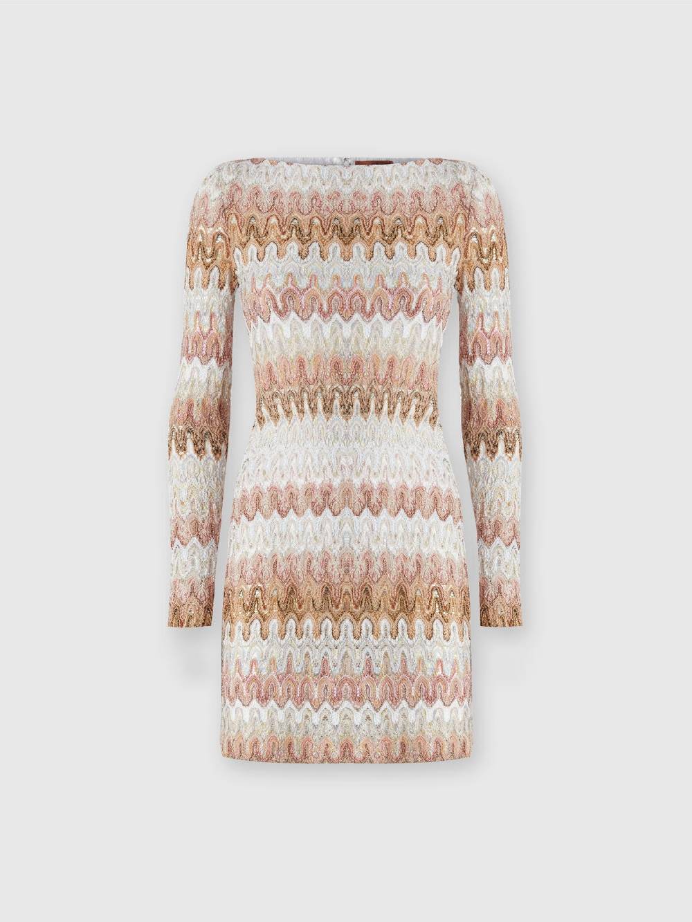 M Missoni Mini-abito a maniche lunghe in misto viscosa motivo a onde Spedizione Gratuita