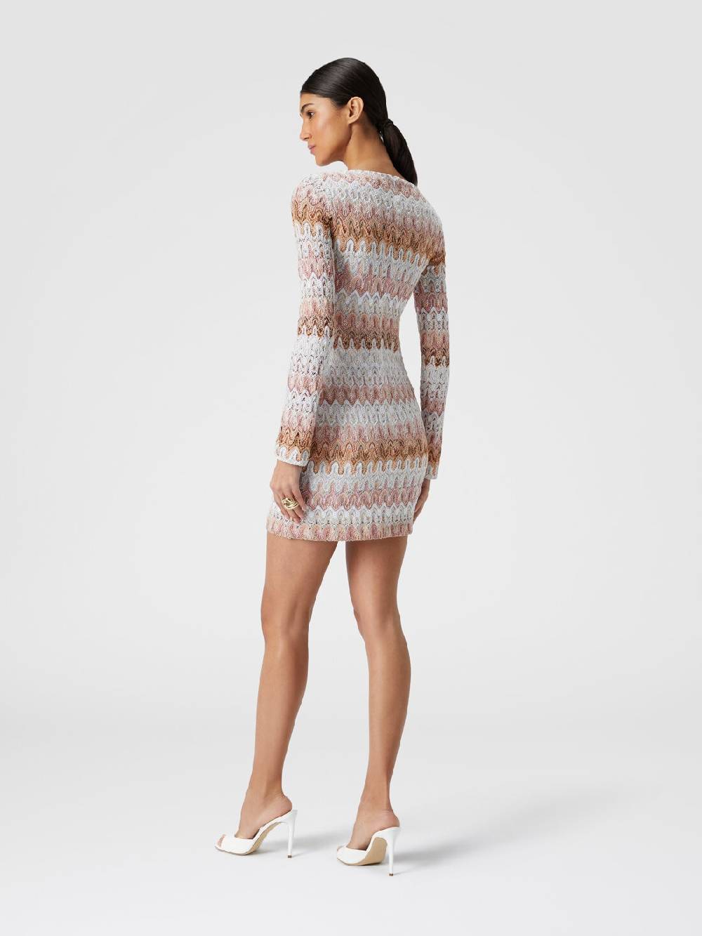 M Missoni Mini-abito a maniche lunghe in misto viscosa motivo a onde Spedizione Gratuita