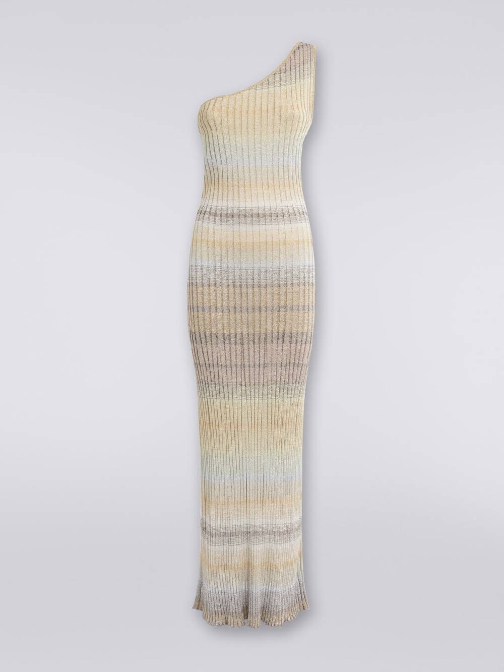 M Missoni Abito lungo monospalla a costine con lurex Pezzi Unici