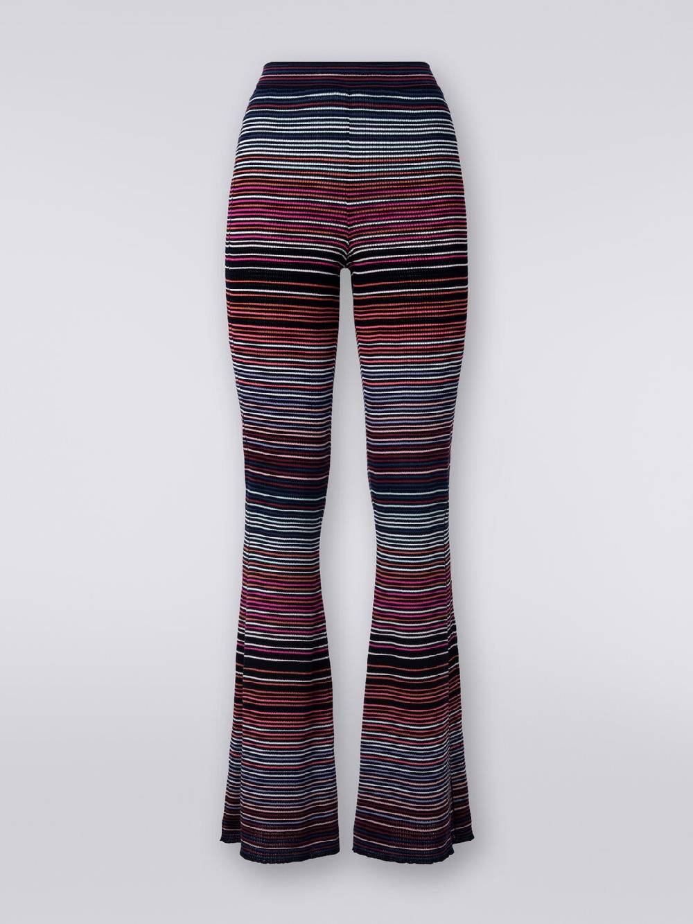 M Missoni Pantaloni flare in maglia di cotone e viscosa a righe Qualità Garantita