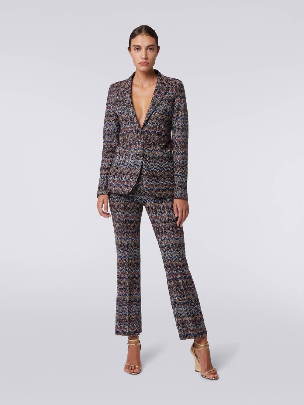 M Missoni Pantaloni cropped in misto viscosa lamé zig zag Promozione Limitata