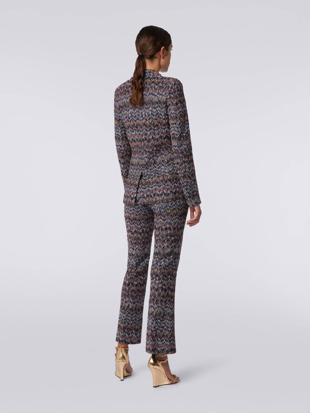 M Missoni Pantaloni cropped in misto viscosa lamé zig zag Promozione Limitata