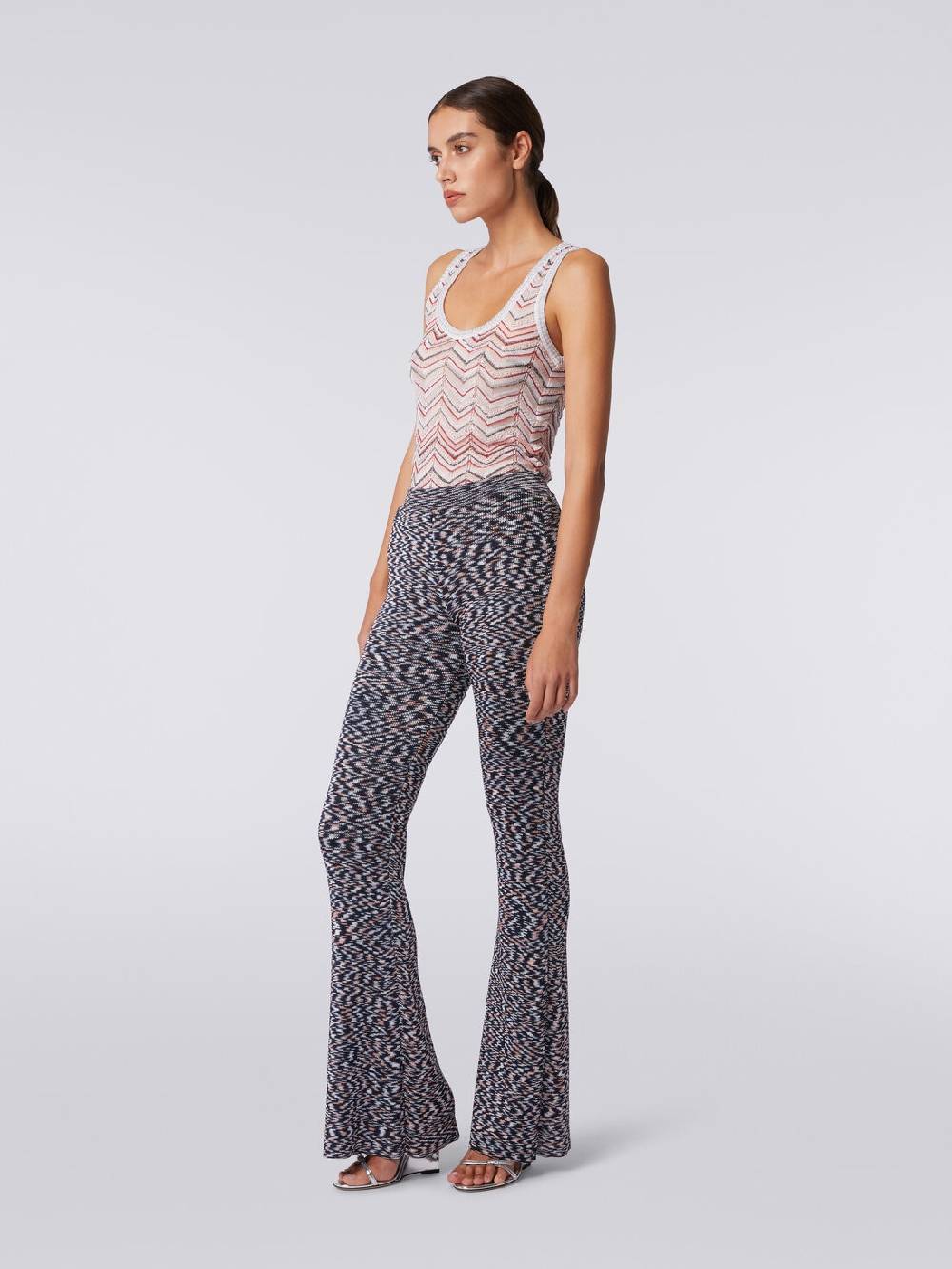 M Missoni Pantaloni flare in misto viscosa fiammata Prezzo Ridotto
