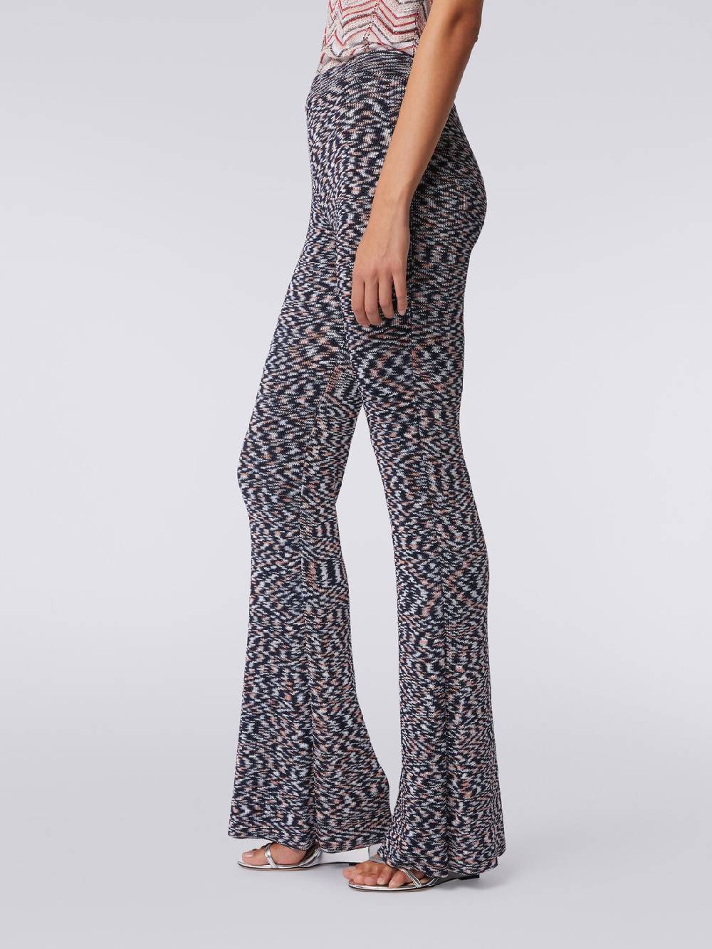 M Missoni Pantaloni flare in misto viscosa fiammata Prezzo Ridotto
