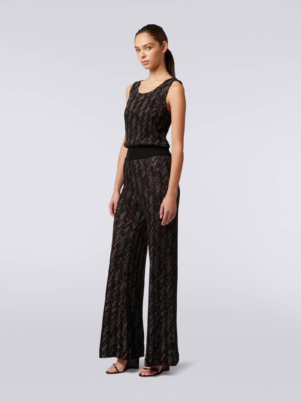 M Missoni Pantaloni a palazzo in lana e viscosa zig zag Sottocosto