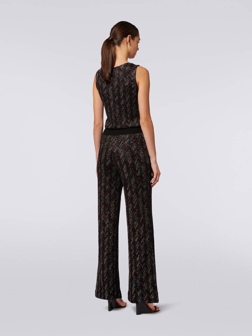 M Missoni Pantaloni a palazzo in lana e viscosa zig zag Sottocosto