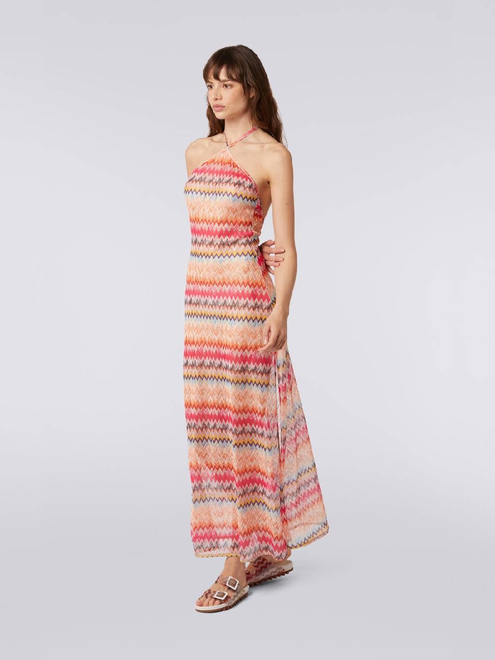 M Missoni Copricostume lungo in tulle di viscosa chevron Sconto