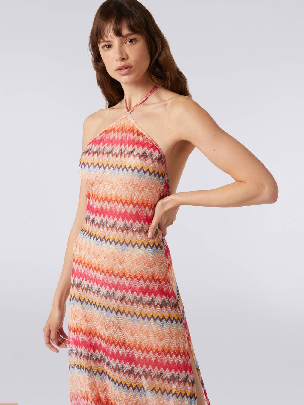 M Missoni Copricostume lungo in tulle di viscosa chevron Sconto