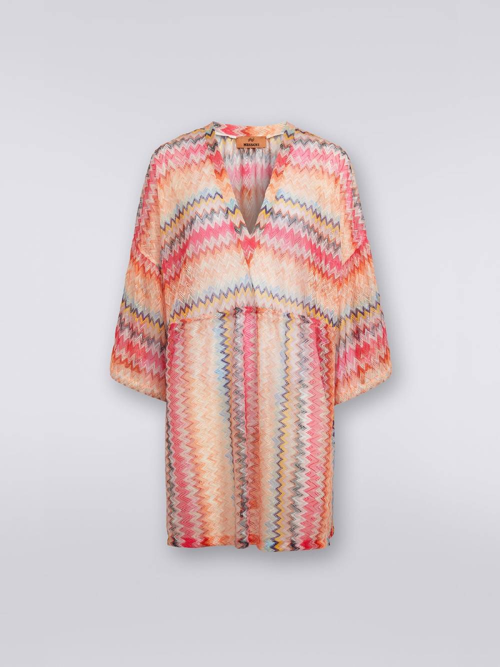 M Missoni Copricostume corto in tulle di viscosa chevron Offerta