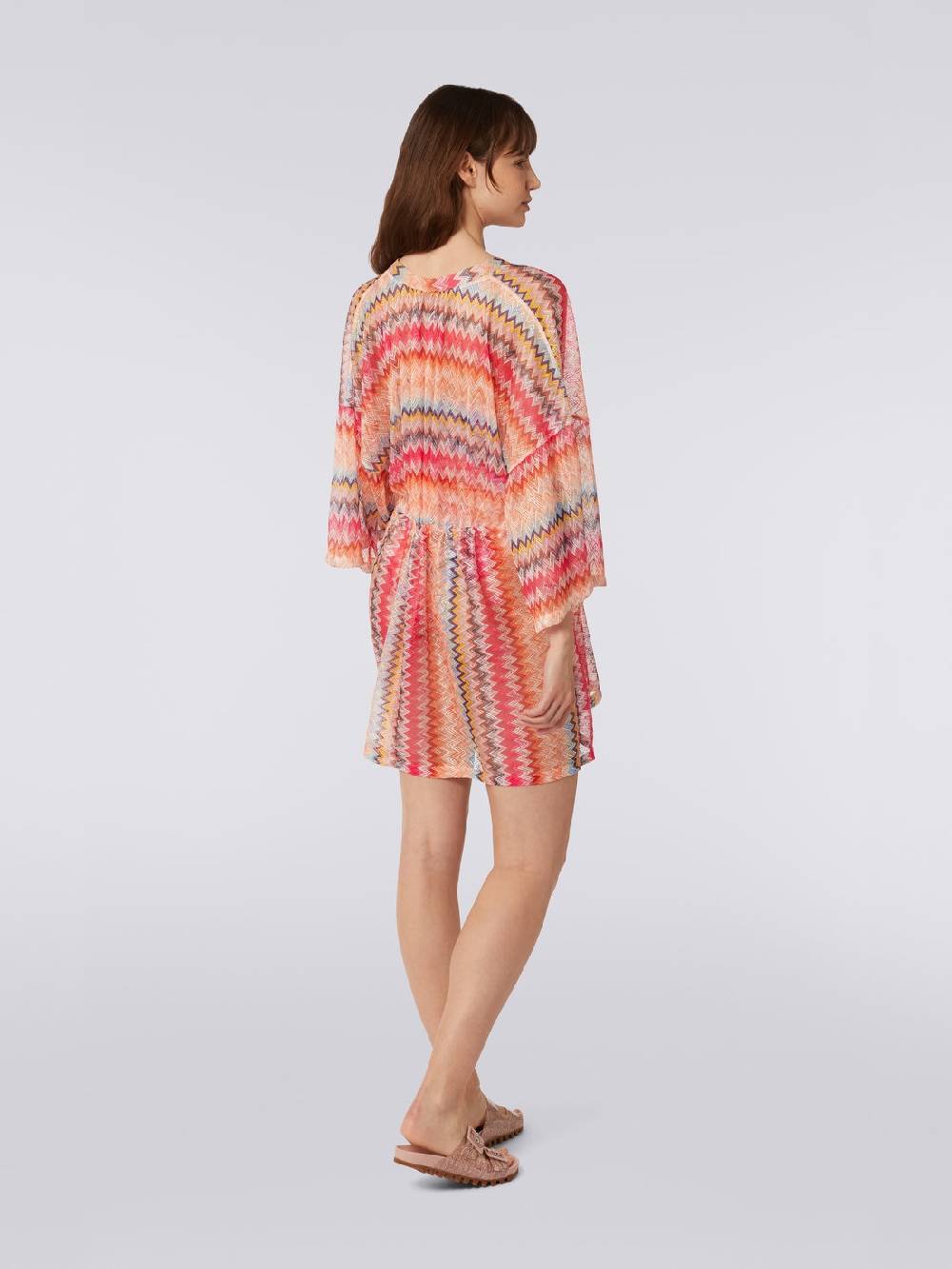 M Missoni Copricostume corto in tulle di viscosa chevron Offerta
