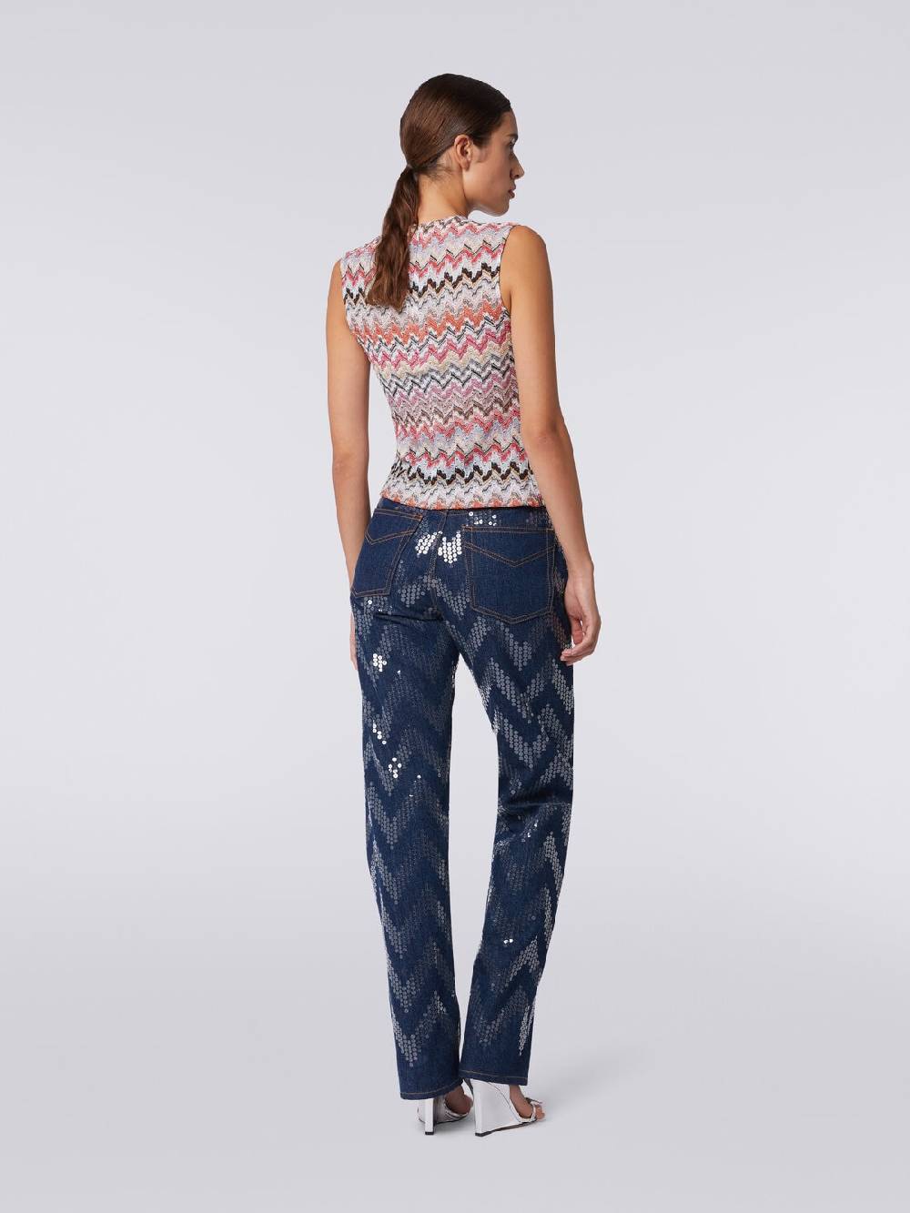 M Missoni Canottiera girocollo zig zag con arricciature Hotsell