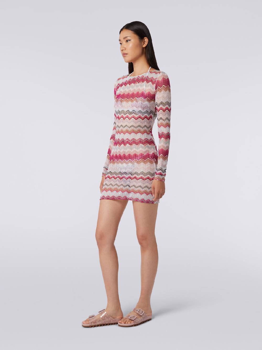 M Missoni Abito crochet zig zag con lurex Vendita Calda