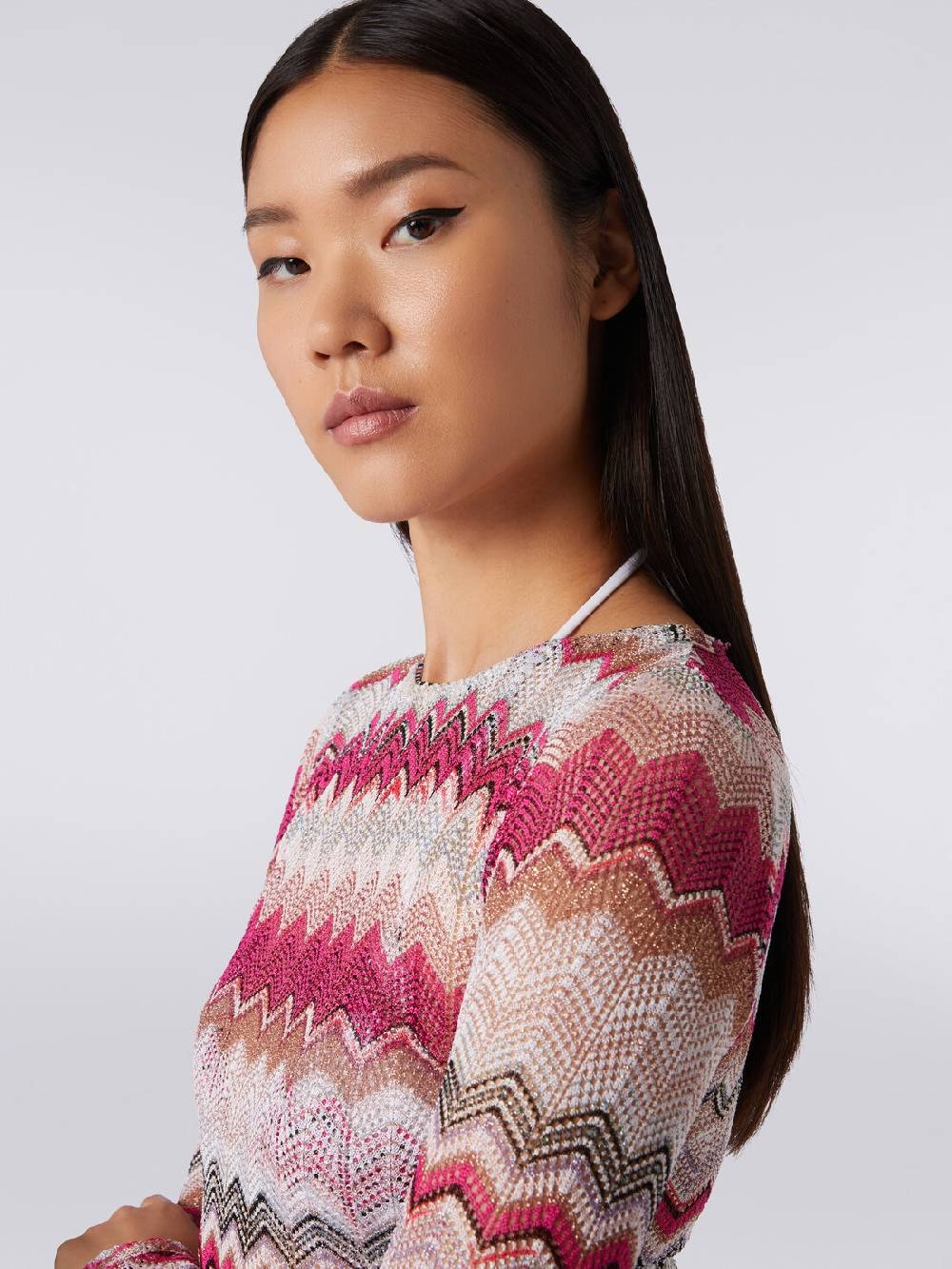 M Missoni Abito crochet zig zag con lurex Vendita Calda