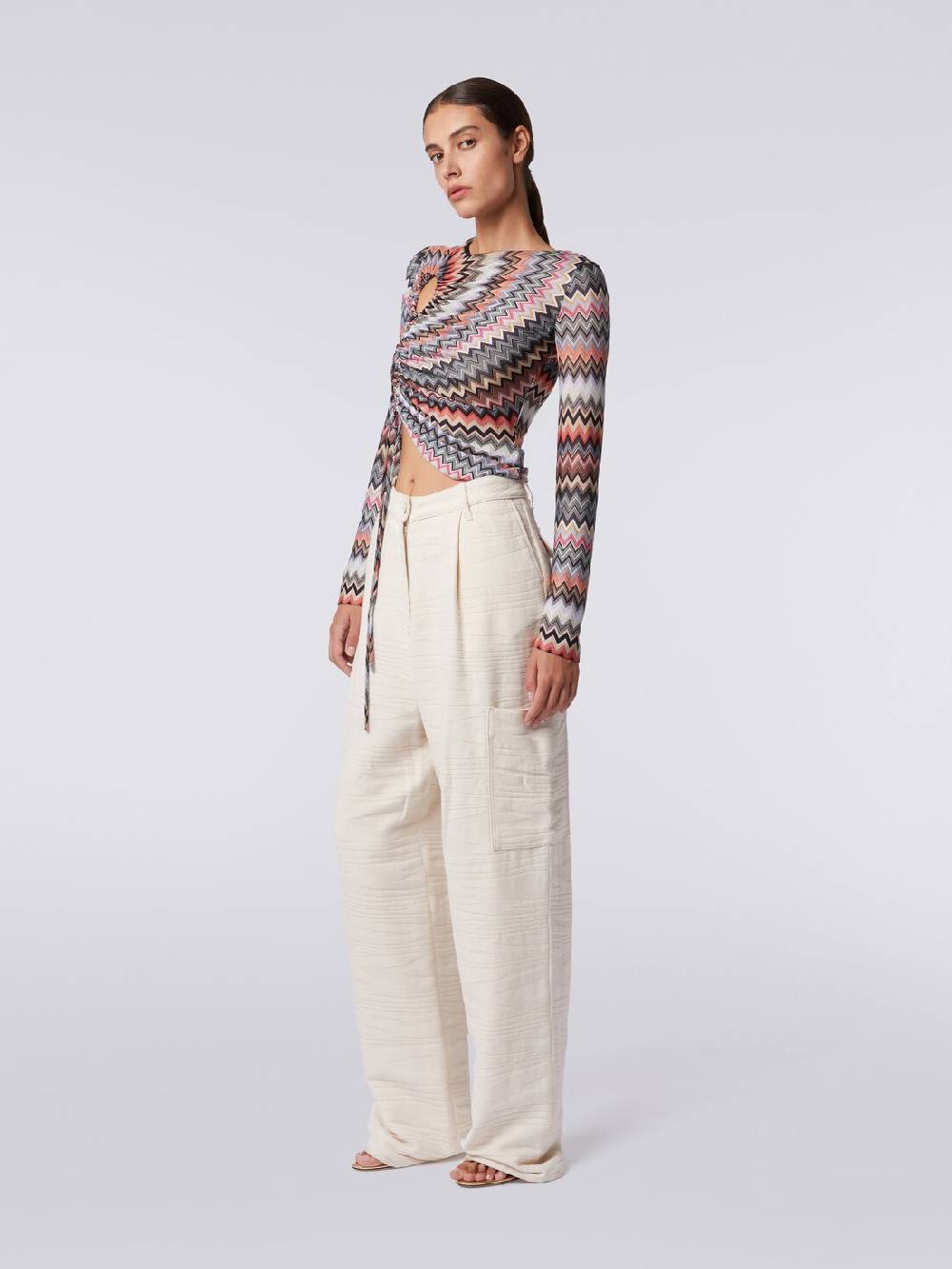 M Missoni Cargo pants in cotone fiammato Vendite Flash