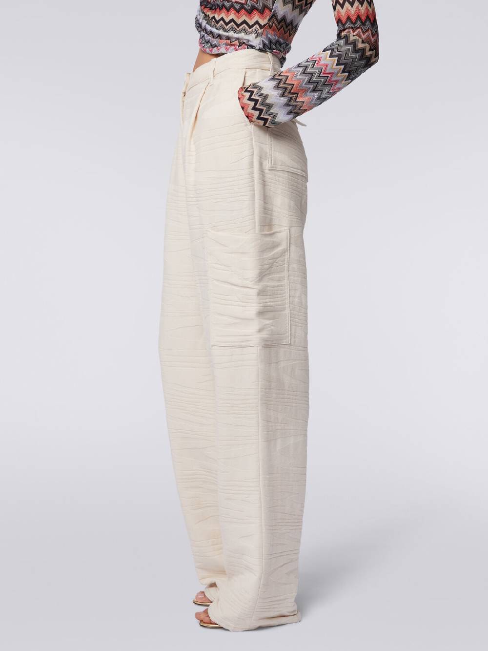 M Missoni Cargo pants in cotone fiammato Vendite Flash