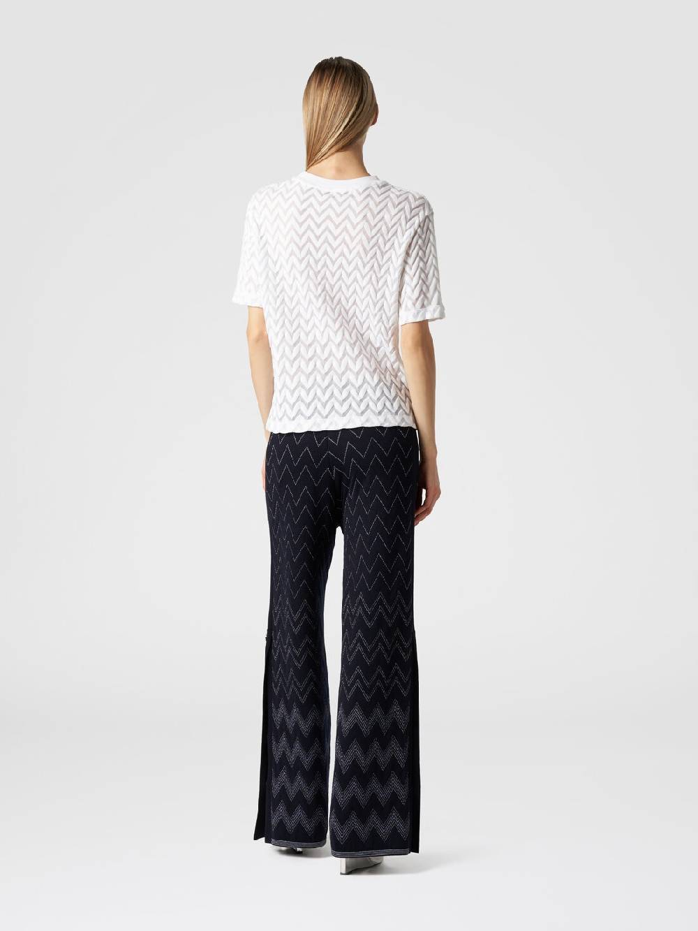 M Missoni Joggers in lana e viscosa zig zag con lurex In Saldo