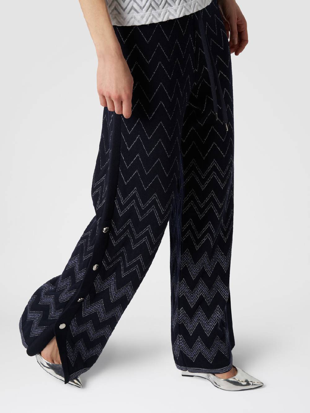 M Missoni Joggers in lana e viscosa zig zag con lurex In Saldo