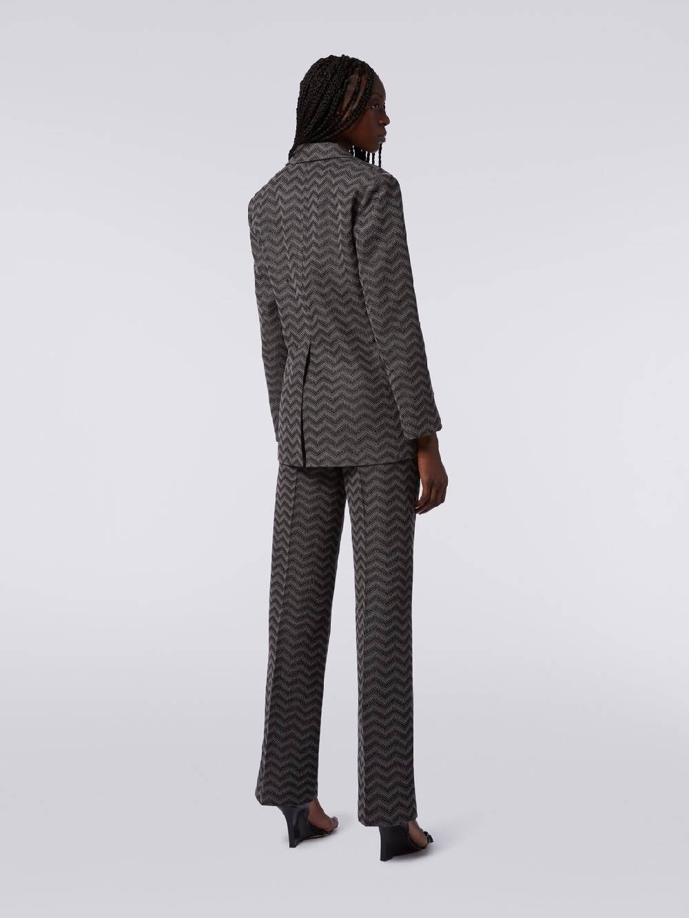 M Missoni Pantaloni dritti in cotone chevron Nuova