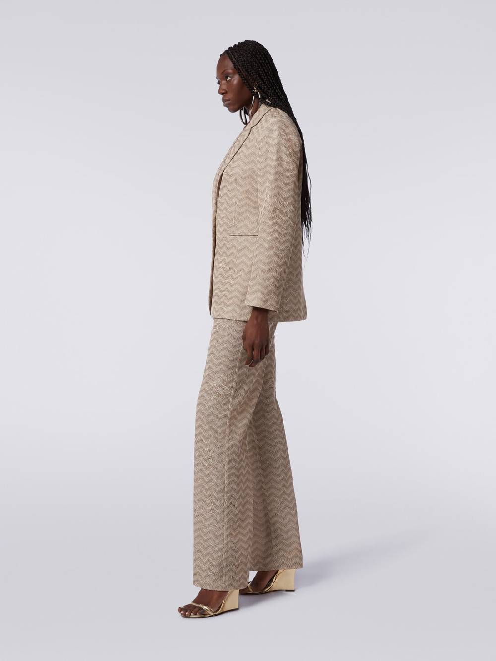 M Missoni Pantaloni dritti in cotone chevron Moda