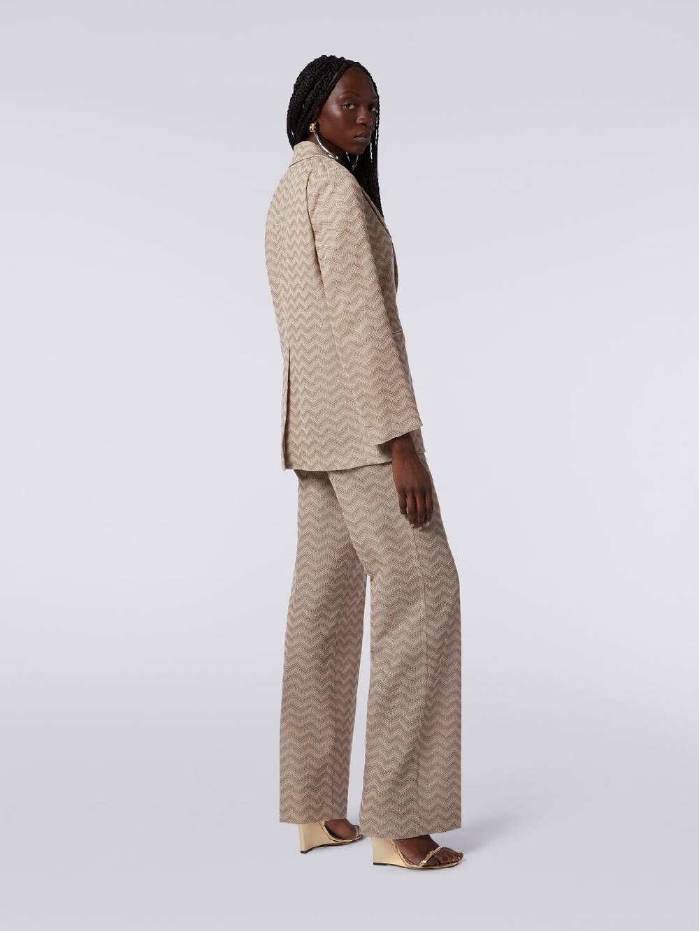 M Missoni Pantaloni dritti in cotone chevron Moda
