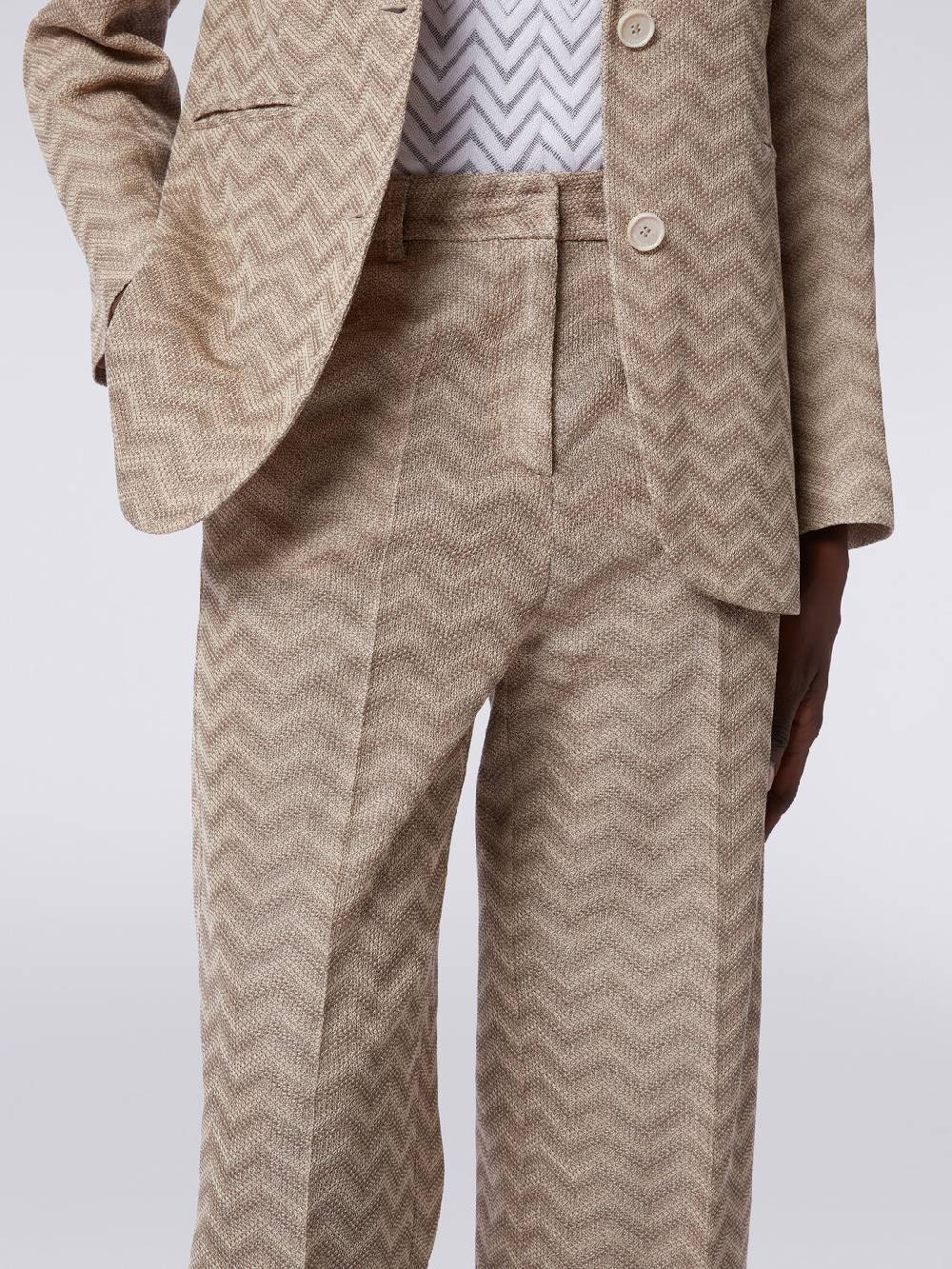 M Missoni Pantaloni dritti in cotone chevron Moda