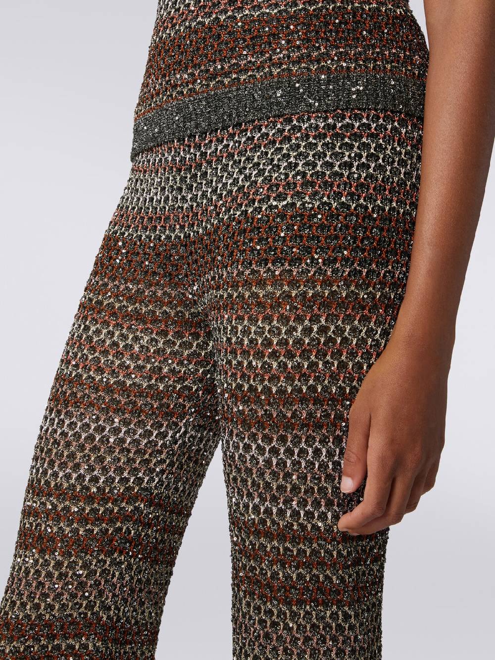 M Missoni Pantaloni in maglia a rete con applicazione di paillettes Spedizione gratuita