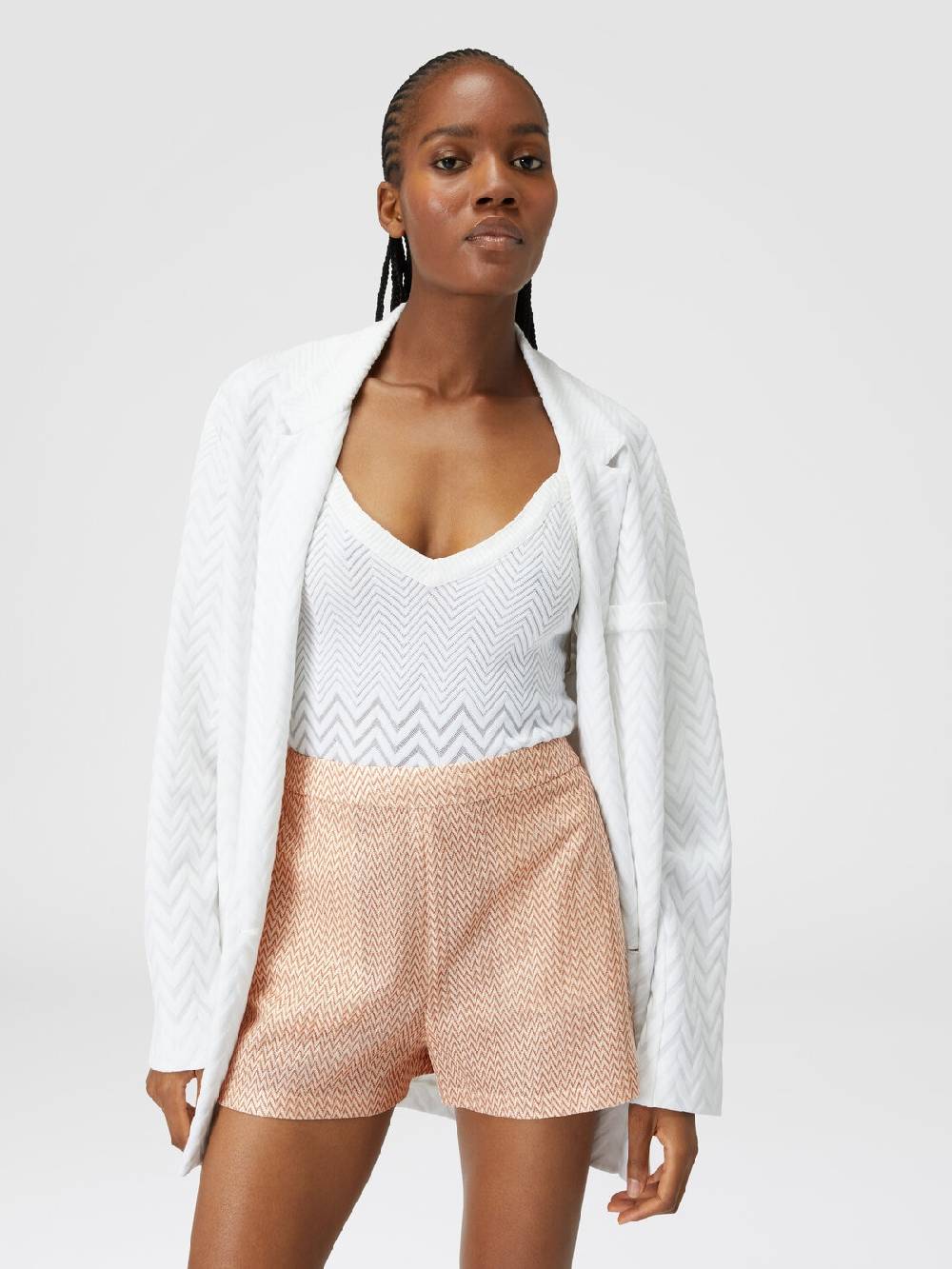 M Missoni Shorts in misto viscosa lamé chevron Sconto di tempo limitato