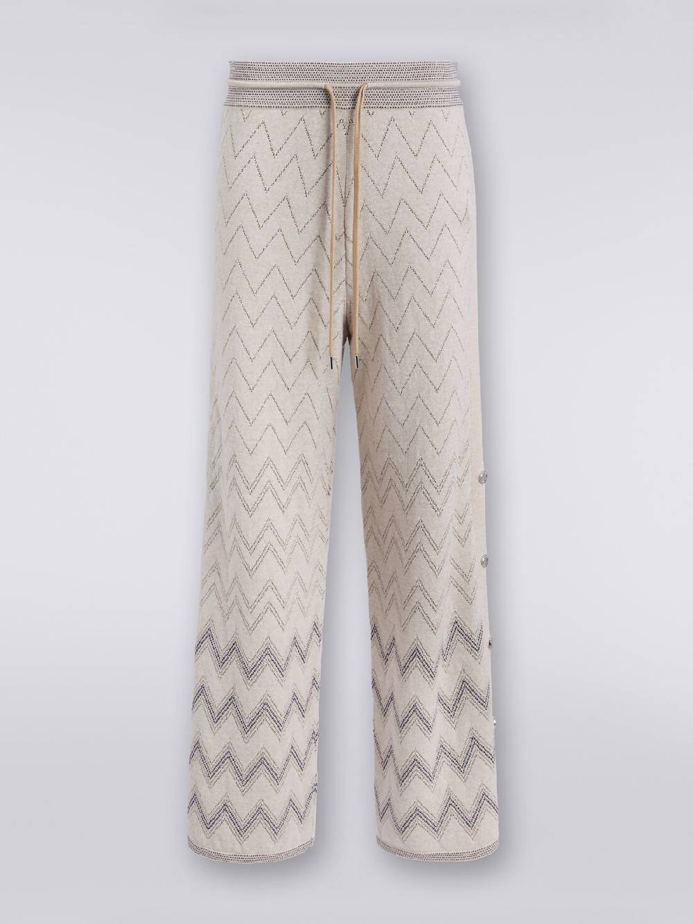 M Missoni Joggers in lana e viscosa zig zag con lurex