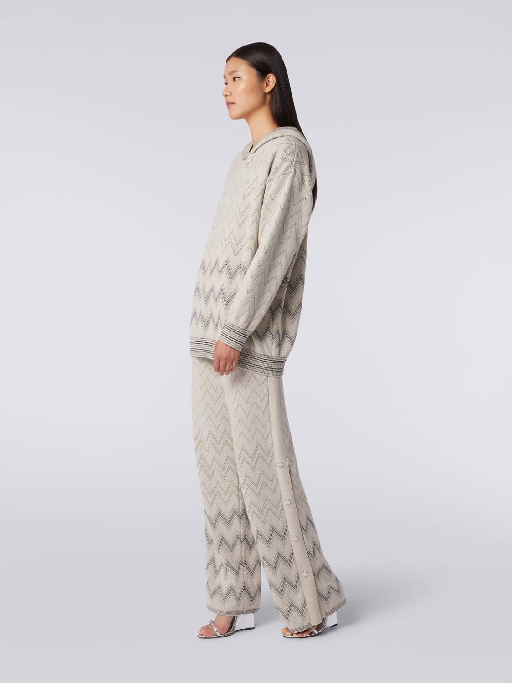 M Missoni Joggers in lana e viscosa zig zag con lurex Negozio online di fabbrica